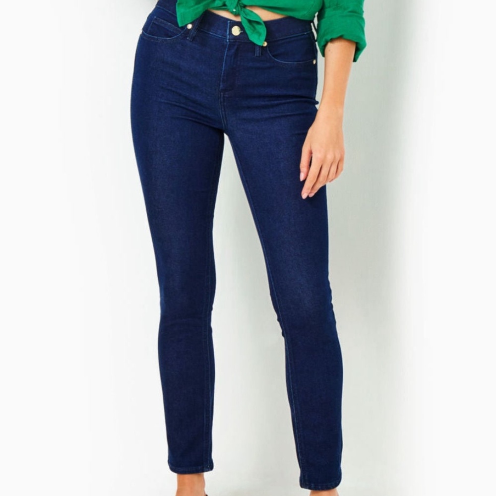 Lilly Pulitzer South Ocean Skinny Dark Wash Women's Jeans 00